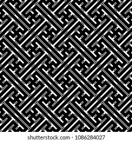 Seamless Sayagata pattern. Repeated interlocking keys background. Classic Oriental ornament. Traditional window tracery image. Ancient ethnic mosaic motif. Digital paper for textile print. Vector art.