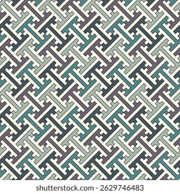 Seamless Sayagata pattern. Repeated interlocking keys background. Classic Oriental ornament. Traditional window tracery image. Ancient ethnic mosaic motif. Digital paper. Textile print
