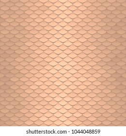 Seamless scale pattern. Abstract roof tiles background. Gold squama texture
