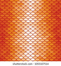 Seamless scale pattern. Abstract roof tiles background. Red squama texture.