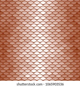 Seamless scale pattern. Abstract roof tiles background. Brown squama texture.
