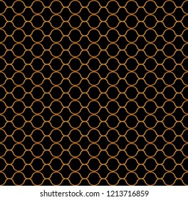 Seamless scale pattern vector. Design curve line gradient gold on black background. Design print for textile, fashion, wallpaper, background. 