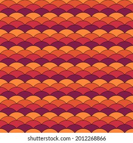 Seamless scales pattern. Japan traditional ornament. Ethnic embroidery. Repeated scallops. Vector tiles. Fish scale. Repeat scallop shapes background. Japanese sashiko uroko motif. Squama wallpaper