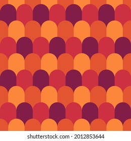 Seamless scales pattern. Japan traditional ornament. Ethnic embroidery. Repeated scallops. Fish scale. Repeat scallop shapes background. Vector tiles. Japanese sashiko uroko motif. Squama wallpaper