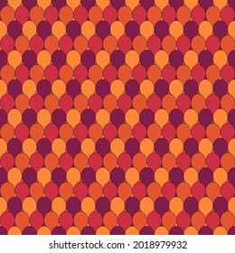 Seamless scales pattern. Japan traditional ornament. Ethnic embroidery. Repeated scallops. Fish scale. Repeat scallop shapes background. Vector tiles. Japanese sashiko uroko motif. Squama wallpaper