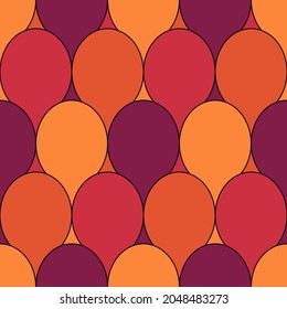 Seamless scales pattern. Japan traditional ornament. Ethnic embroidery. Repeated scallops. Fish scale. Repeat scallop shapes background. Vector tiles. Japanese sashiko uroko motif. Squama wallpaper