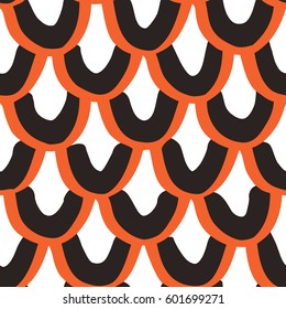 Seamless scallop scales background pattern