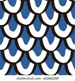 Seamless scallop scales background pattern tile