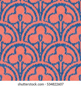 Seamless scallop shamrock pattern