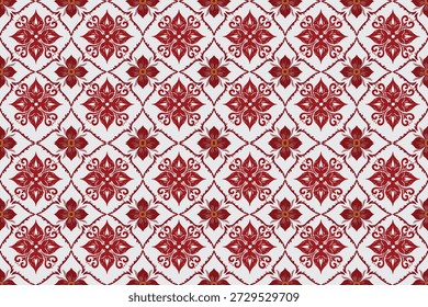 Padrão floral escandinavo sem costura inspirado na arte popular dinamarquesa e design nórdico.
Elegante ornamento simétrico com flores decorativas e formas de diamante geométrico.
Estilo limpo, mínimo, mas ornamental, refletindo a estética da Dinamarca, perfeito para papel de parede, têxtil, tecido, papel de embrulho, decoração de casa, papelaria, embalagem, fundo e design de superfície.
Padrão de repetição de alta qualidade adequado para temas interiores modernos, clássicos e nórdicos.