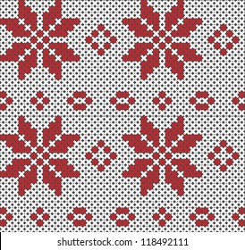 Seamless Scandinavian jumper knit pattern. Nordic. Vector