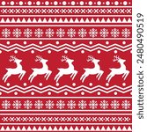 Seamless Scandinavian pattern for Christmas and New Year for winter hat, ugly sweater, jumper, paper or other designs.