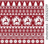 Seamless Scandinavian pattern for Christmas and New Year for winter hat, ugly sweater, jumper, paper or other designs.