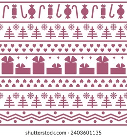 Seamless Scandinavian pattern for Christmas and New Year for winter hat, ugly sweater, jumper, paper or other designs.