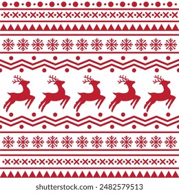 Seamless Scandinavian pattern for Christmas and New Year for winter hat, ugly sweater, jumper, paper or other designs.