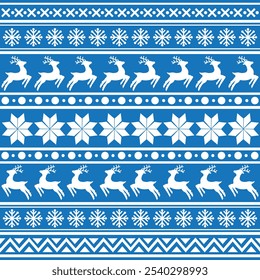 Nahtloses skandinavisches Muster für Weihnachten und Neujahr für Winterhut, hässlichen Pullover, Pullover, Papier oder andere Designs.