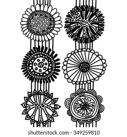Seamless scandinavian pattern with flowers