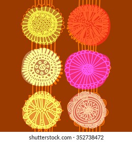 Seamless scandinavian pattern with flowers