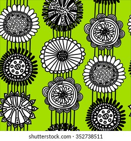 Seamless scandinavian pattern with flowers