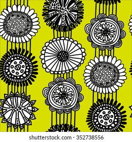 Seamless scandinavian pattern with flowers