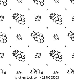 Seamless scandinavian pattern with outline simple minimalistic black grape fruit on white for prints, wallpapers, mobile concepts and web apps