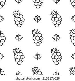 Seamless scandinavian pattern with outline simple minimalistic black grape fruit icons on white for prints, wallpapers, mobile concepts and web apps