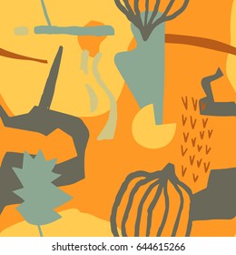 The seamless scandinavian  pattern with shapes, lines, spots, imprints, dots and design elements. Hand drawn  background for your design.Textile, blog decoration, banner, poster, wrapping paper.