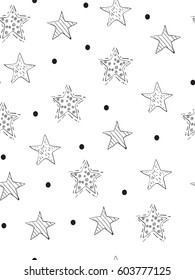  Seamless scandinavian pattern with stars. Vector illustration.