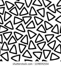 Seamless Scandinavian pattern with triangles. Hand drawn.