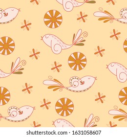 seamless scandinavian patterns with growth elements