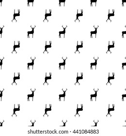 Seamless scandinavian simple pattern with deers. Stock vector.