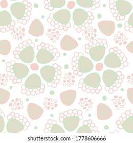 seamless scandinavian style pattern background with hand draw pastel flower