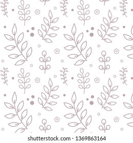 Seamless Scandinavian style pattern with branches on transparent background. Can be used for wallpaper, wrapping paper, texture, print on textile, covers, home decor, fabric. Good for baby apparel. 
