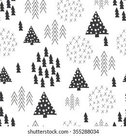 Seamless Scandinavian Style Simple Illustration Christmas Stock Vector Royalty Free