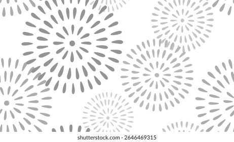 Patrón disperso inconsútil de los fuegos artificiales en el fondo Horizontal blanco para los Anuncios y las tarjetas festivos