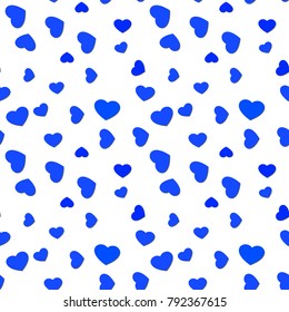 Seamless scattered hearts pattern. Valentines day vivid love background