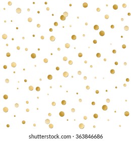 Seamless scattered shiny golden  glitter polka dot  pattern