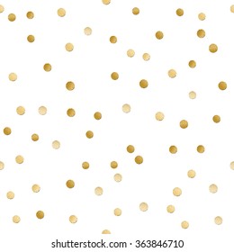 Seamless scattered shiny golden  glitter polka dot  pattern