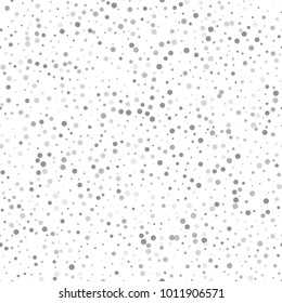 Seamless scattered shiny silver glitter polka dot pattern