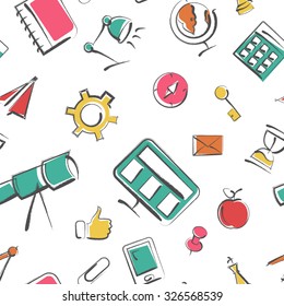 seamless school and business vector background pattern