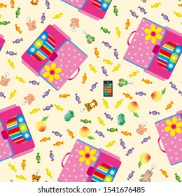 Seamless school pattern. Background with school objects