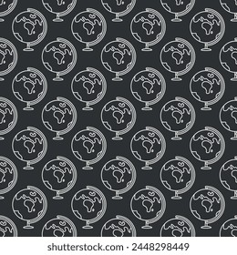 Seamless school pattern. Hand drawn doodle school background. Education illustration