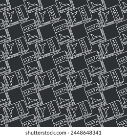 Seamless school pattern. Hand drawn doodle school background. Education illustration