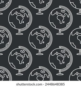 Seamless school pattern. Hand drawn doodle school background. Education illustration