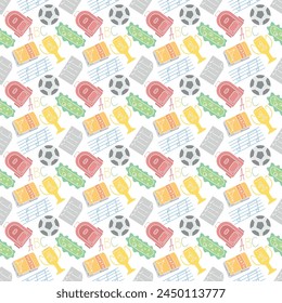 Seamless school pattern. Hand drawn doodle school background. Education illustration