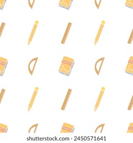 Seamless school pattern. Hand drawn doodle school background