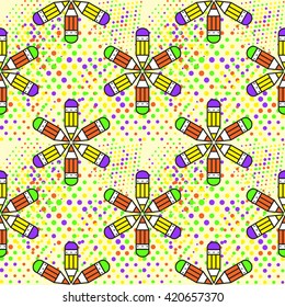 Seamless school pattern with pencils isolated. Vector illustration for print, package design, wrapping, textile