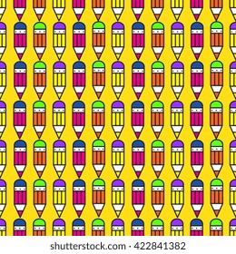 Seamless school pattern with pencils isolated. Vector illustration for print, package design, wrapping, textile