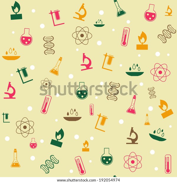 Seamless Science Chemistry Pattern Stock Vector Royalty Free 192054974