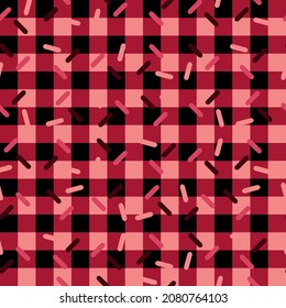 Patrón escocés impecable Color rosa y negro. Patrón para el Viernes Negro. El chocolate se tiñe en un patrón de whisky. Escocia, Plaid, Tartán, patrón Gingham. Se puede utilizar para decorar una variedad de festivales
